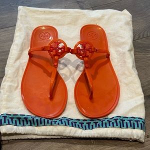 Tory Burch orange sandals, no box or receipt since there were gifted to me.
